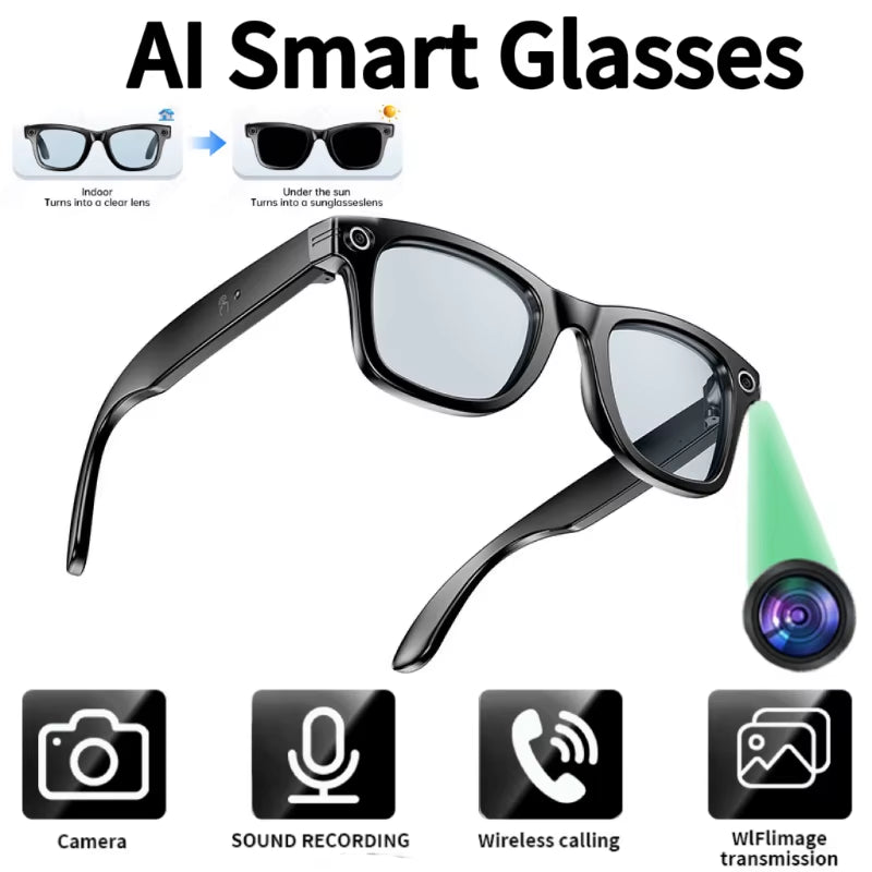 AI Smart Glasses W600 for Photography Object Recognition Video Recording Bluetooth Music Calling AI Recognition Translation