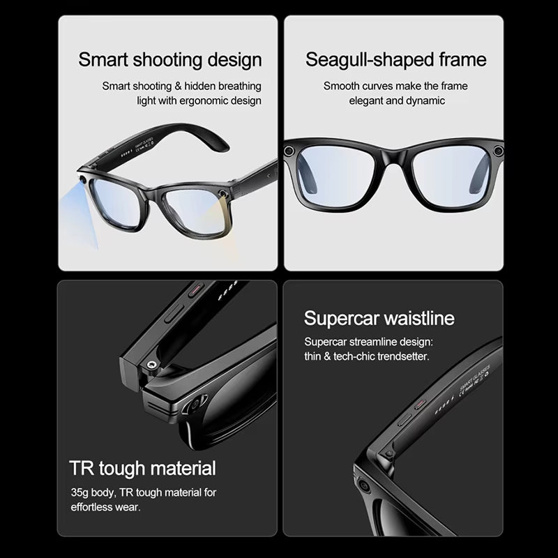AI Smart Glasses W600 for Photography Object Recognition Video Recording Bluetooth Music Calling AI Recognition Translation